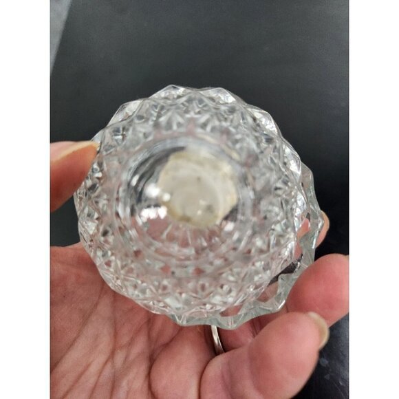 VTG Romania Pear Shaped Clear Cut Glass Triangle Design Trinket Box Ring Holder - Picture 7 of 8